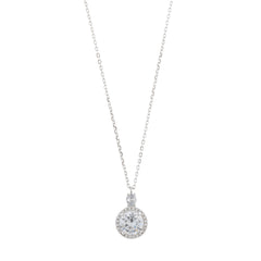 NECKLACE SILVER 925 RHODIUM CRYSTAL WHITE BRILLIANT
