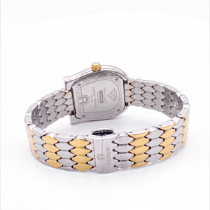 SUL EXTRAS Aigner Olbia limited edition watch caseback showing individual numbering and two-tone scale bracelet