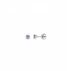 EARRING SILVER 925 RHODIUM BRILLIANT CZ LAVENDER