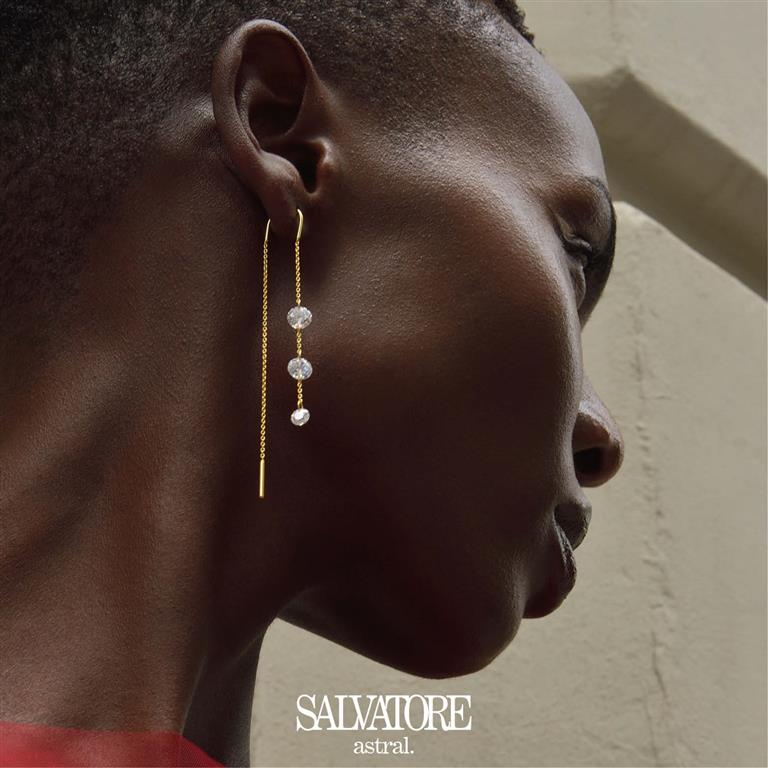 EARRING SILVER 925 PLATED GOLD CHAIN WITH