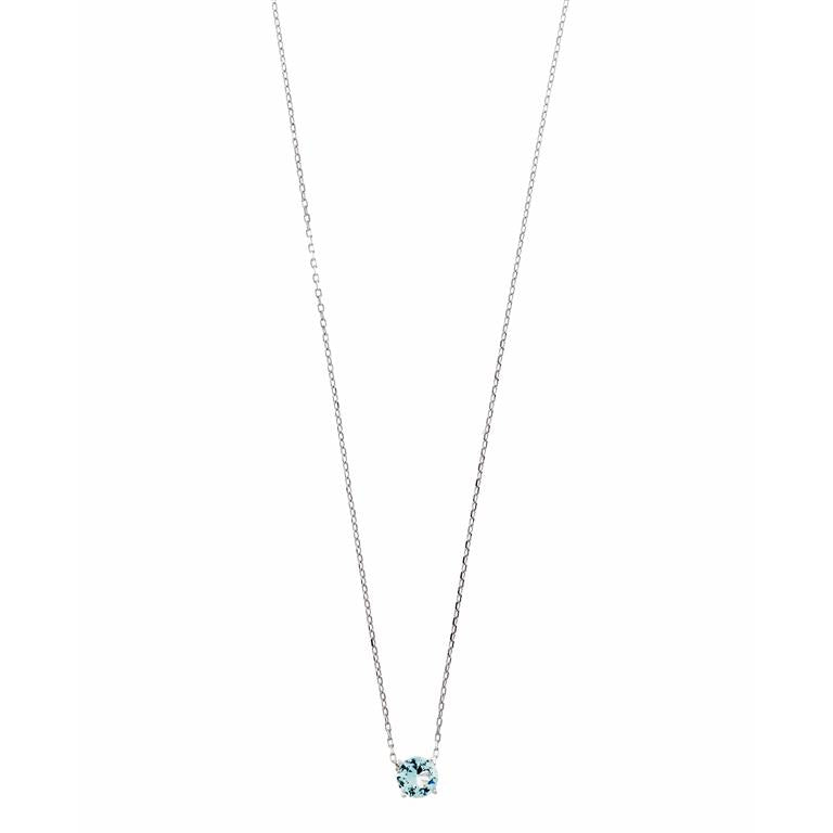 NECKLACE SILVER 925 RHODIUM BRILLIANT CZ GREEN