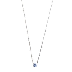 NECKLACE SILVER 925 RHODIUM BRILLIANT CZ LAVENDER
