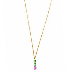 NECKLACE SILVER 925 PLATED GOLD CZ TWO