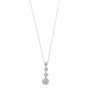 NECKLACE SILVER 925 RHODIUM STRIP FOUR CZ