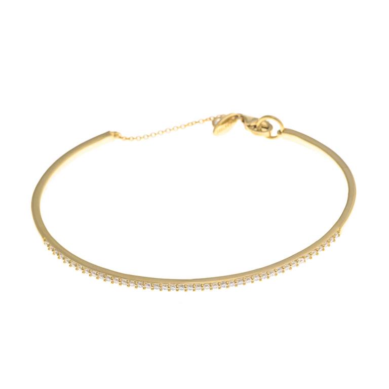 BRACELET BANGLE SILVER 925 PLATED GOLD CZ