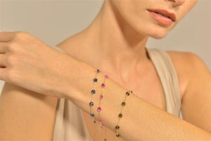 BRACELET SILVER 925 PLATED GOLD CZ RUBY