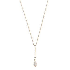 NECKLACE SILVER 925 PLATED GOLD FRESH WATER