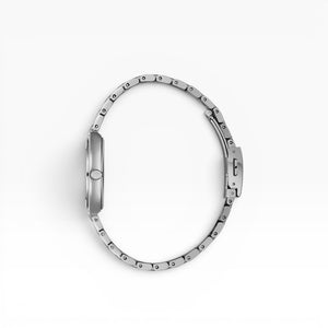 Lee Cooper London | Pink Guilloché Silver Bubble-Link Watch — 32mm