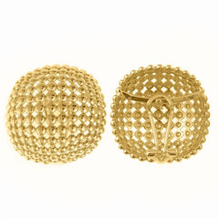 EARRING METAL PLATED GOLD CIRCLE BALLS LOCK