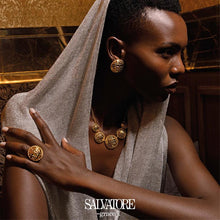 Load image into Gallery viewer, MADRAS - RING METAL PLATED GOLD CIRCLE SQUARES