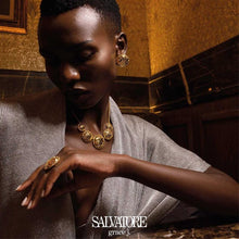 Load image into Gallery viewer, MADRAS - RING METAL PLATED GOLD CIRCLE SQUARES