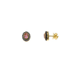 EARRING SILVER 925 PLATING GOLD OVAL HYDRO