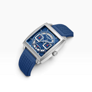 Lee Cooper London | Navy Blue Multifunction Square Silver Watch — 39mm