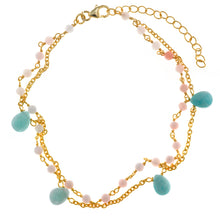 Load image into Gallery viewer, MARIS - ANKLET SILVER 925 PLATED GOLD DOUBLE BEADS