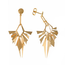 Load image into Gallery viewer, ASTRIEL - EARRING SILVER 925 PLATED GOLD RHOMBUS DIAMOND