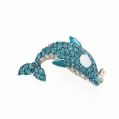 BROOCH HIGH BIJOU METAL PLATED RHODIUM DOLPHIN