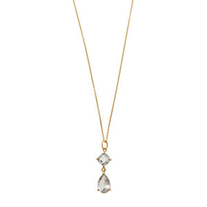 NECKLACE SILVER 925 PLATED GOLD GREEN AMETHYST
