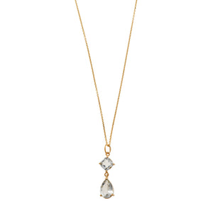 NECKLACE SILVER 925 PLATED GOLD GREEN AMETHYST