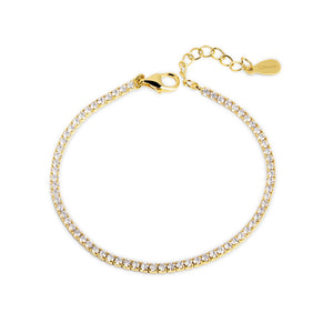 BRACELET SILVER 925 PLATED GOLD CZ BRILLIANT