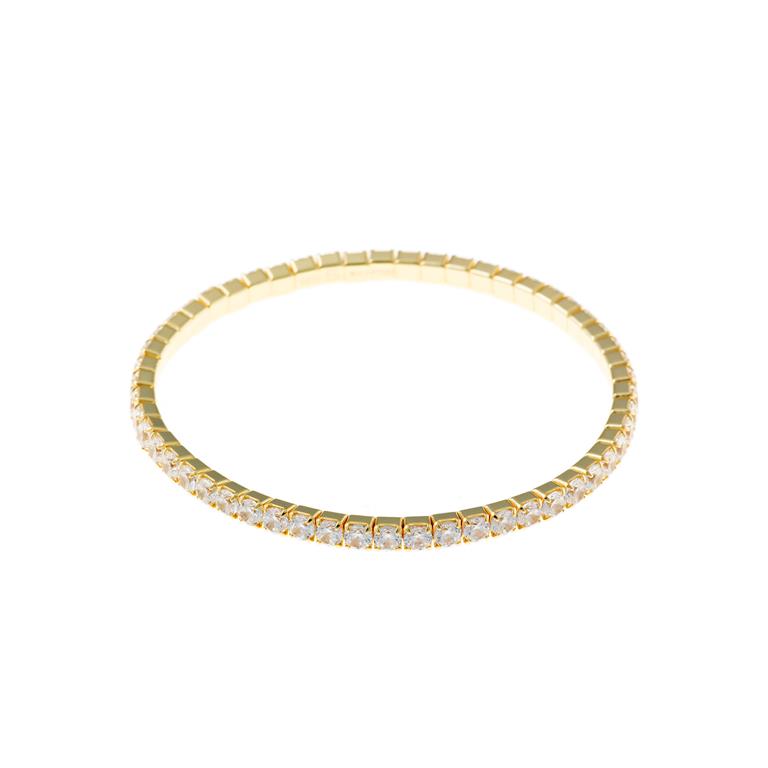 BRACELET SILVER 925 PLATED GOLD CZ WHITE