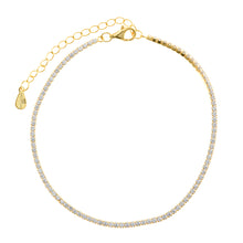 Load image into Gallery viewer, CALIXA - ANKLET SILVER 925 PLATED GOLD RIVIERE CZ