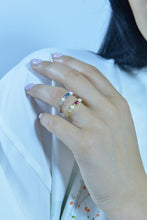 تحميل الصورة إلى عارض المعرض، SERALINE - RING SILVER 925 PLATED GOLD CZ WHITES
