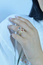 تحميل الصورة إلى عارض المعرض، SERALINE - RING SILVER 925 PLATED GOLD CZ WHITES