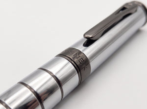 Aigner | Enzo Ballpoint Pen — Silver & Gunmetal Steel — Men's Writing Instrument