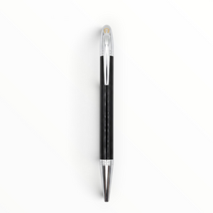 SUL EXTRAS Aigner executive ballpoint pen in gloss black lacquer with polished stainless steel trim and branding.