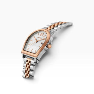 Aigner Verona | White Mother-of-Pearl Two-Tone Rose Gold & Silver Watch — 37×44mm