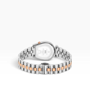 Aigner Sassari | White Guilloché Two-Tone Rose Gold & Silver Women's Watch — 28mm