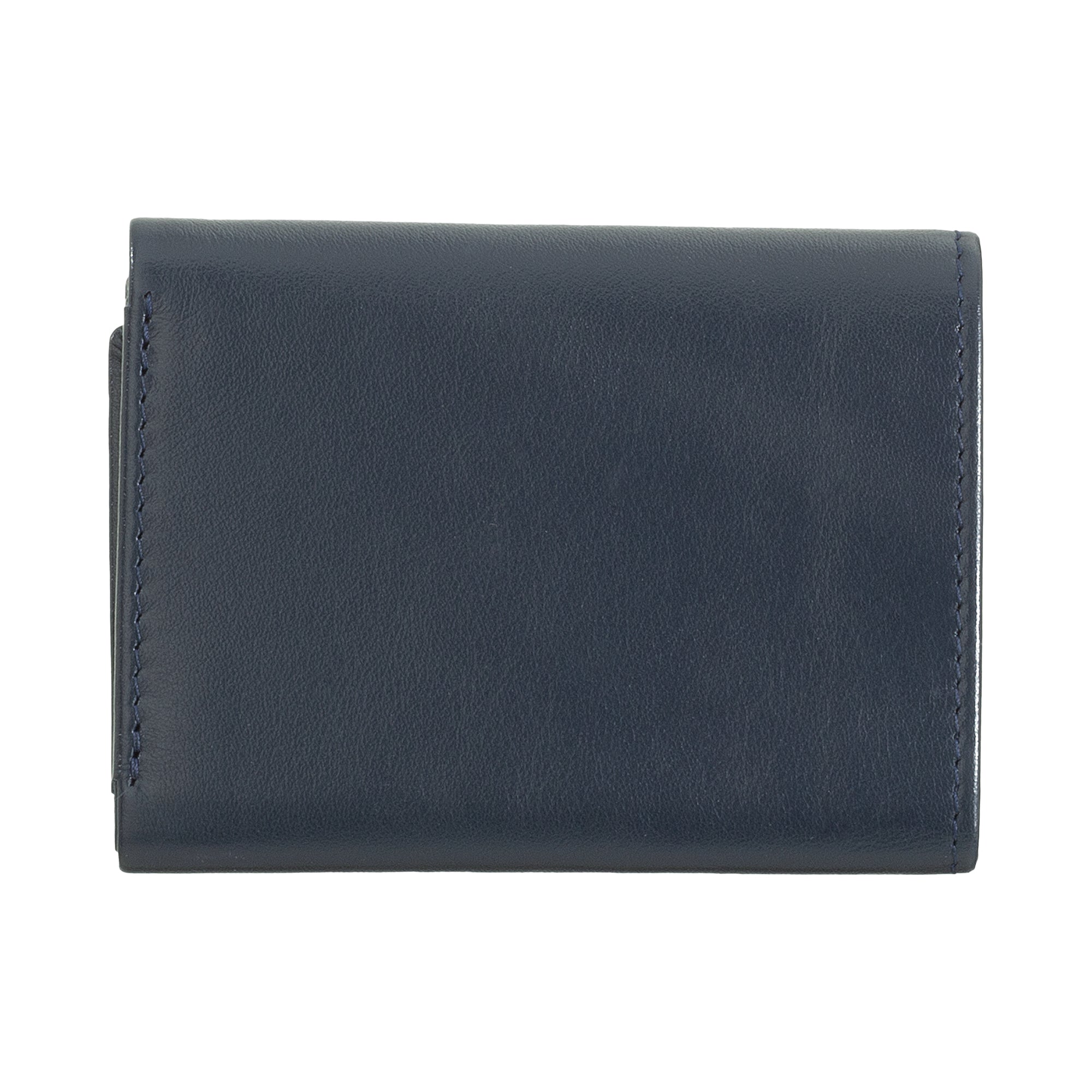 Dudu premium leather wallet navy blue back view