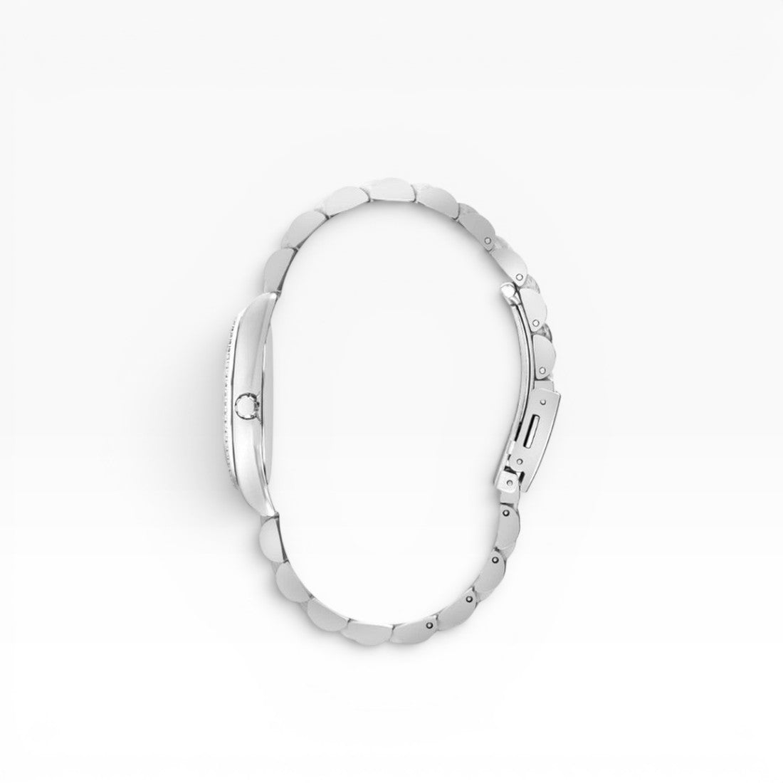 Lee Cooper London | White Mother-of-Pearl Crystal Bezel Silver Watch — 34mm