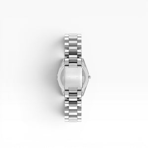 Lee Cooper London | White Mother-of-Pearl Crystal Bezel Silver Watch — 34mm