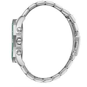 Lee Cooper London | Green Chronograph Octagonal Silver Watch — 45mm