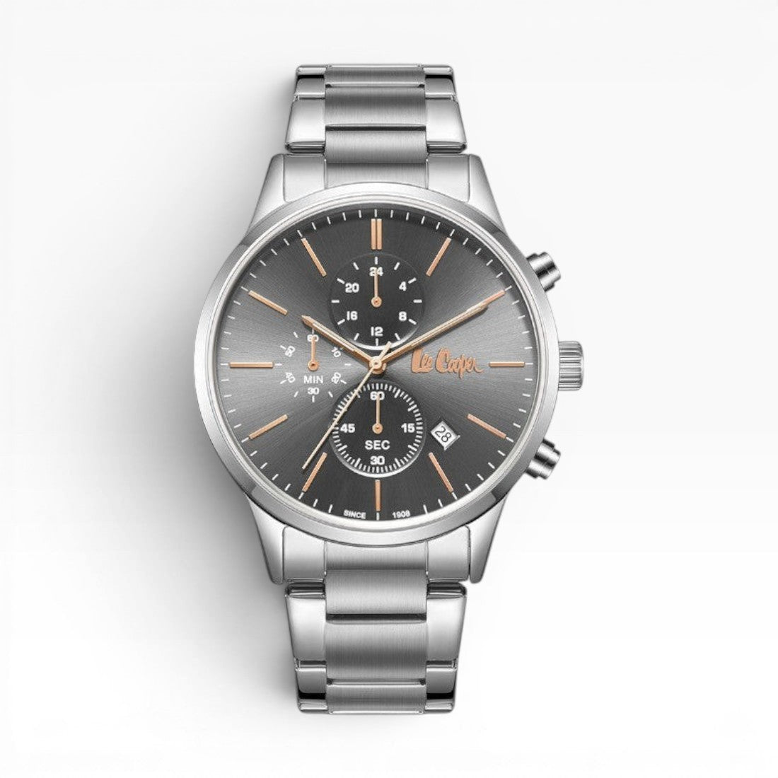 Lee Cooper London | Anthracite Chronograph Silver Watch — 43.5mm