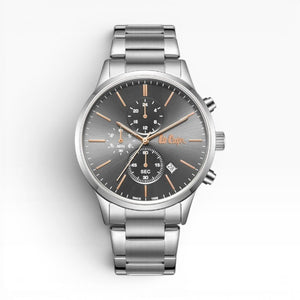 Lee Cooper London | Anthracite Chronograph Silver Watch — 43.5mm