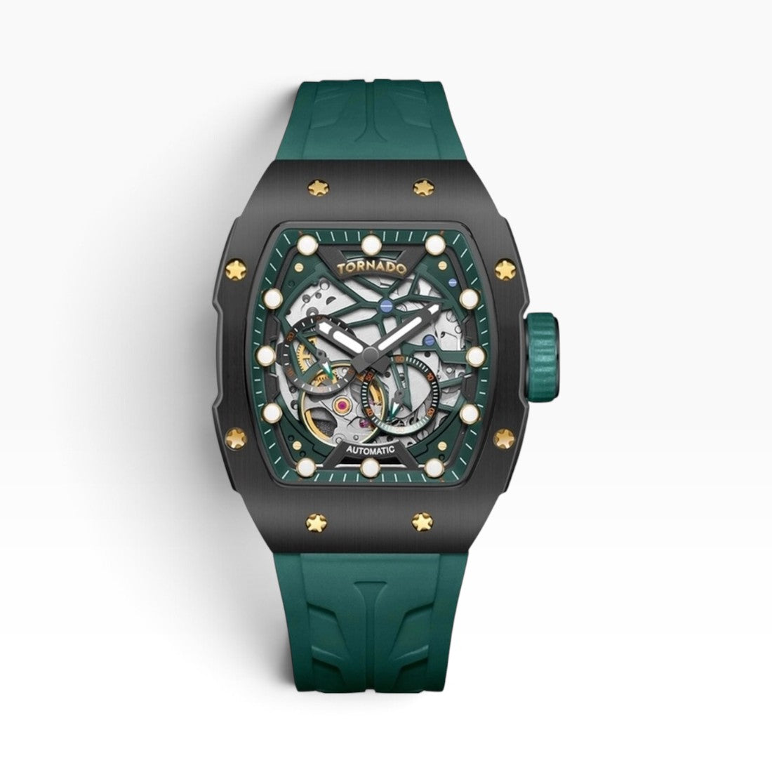 Tornado - Autonova Men's Automatic Black Dial Watch / Green Strap
