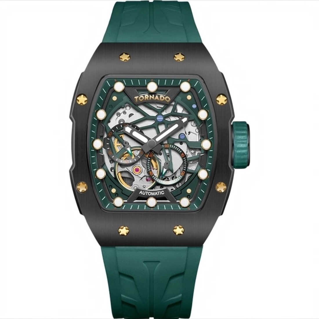Tornado - Autonova Men's Automatic Black Dial Watch / Green Strap
