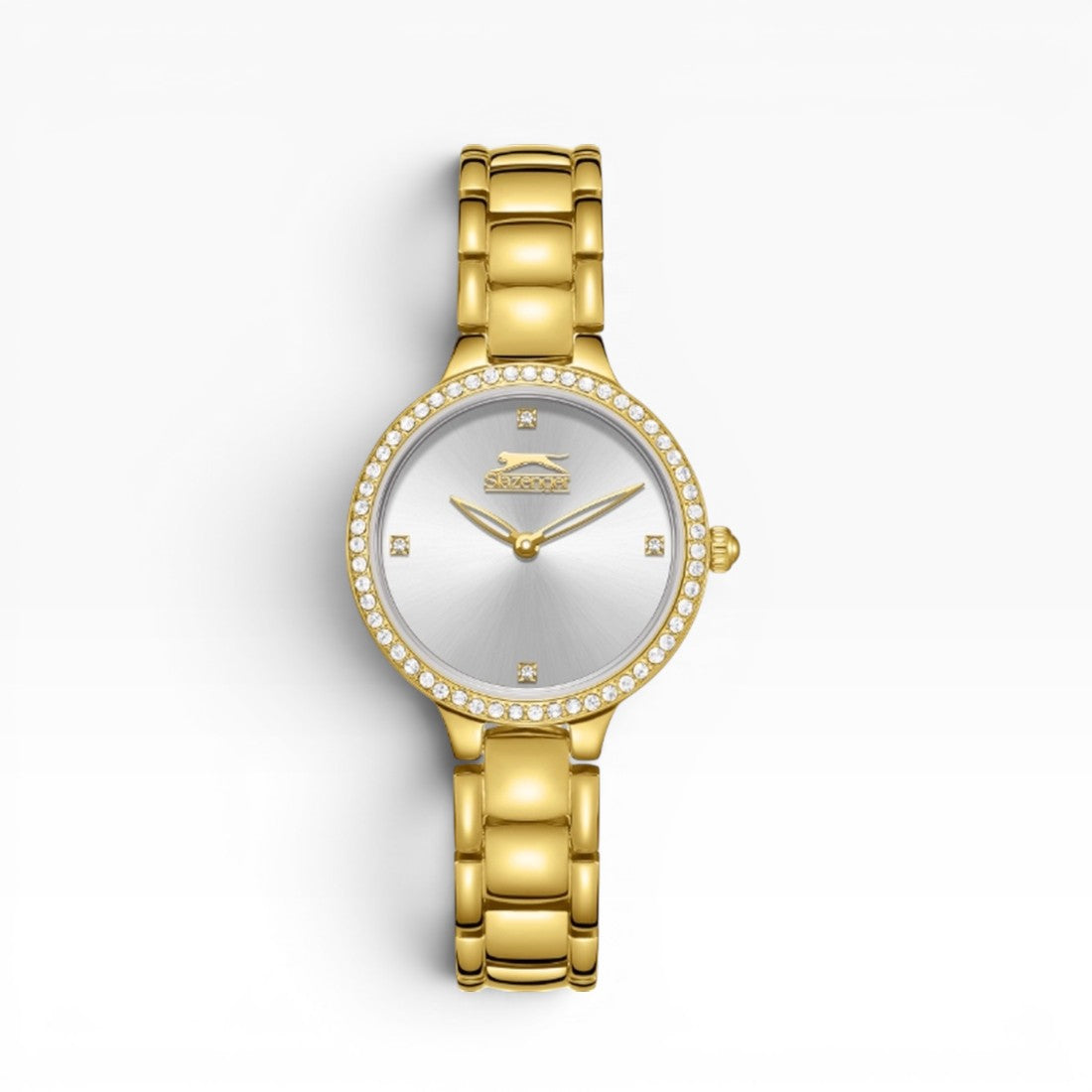 SLAZENGER Women's Analog Silver Dial Watch - Gold