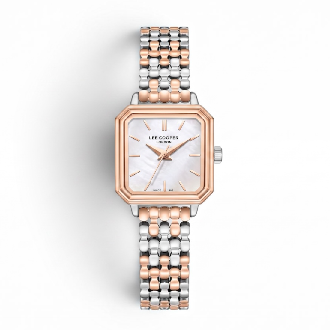 Lee Cooper London - Two-Tone Rose Gold & Silver Bracelet Watch