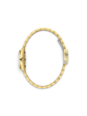 Lee Cooper London - Green Mother-of-Pearl Crystal Bezel Gold Watch