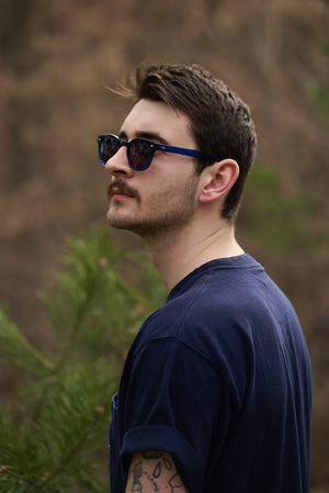 Sefsan Yang designer blue tortoise optical frame best suited for all genders