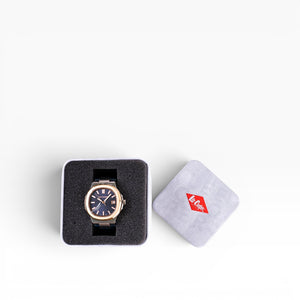 LEE COOPER - Men's analog Octagonal rose-gold-toned bezel and a dark blue dial