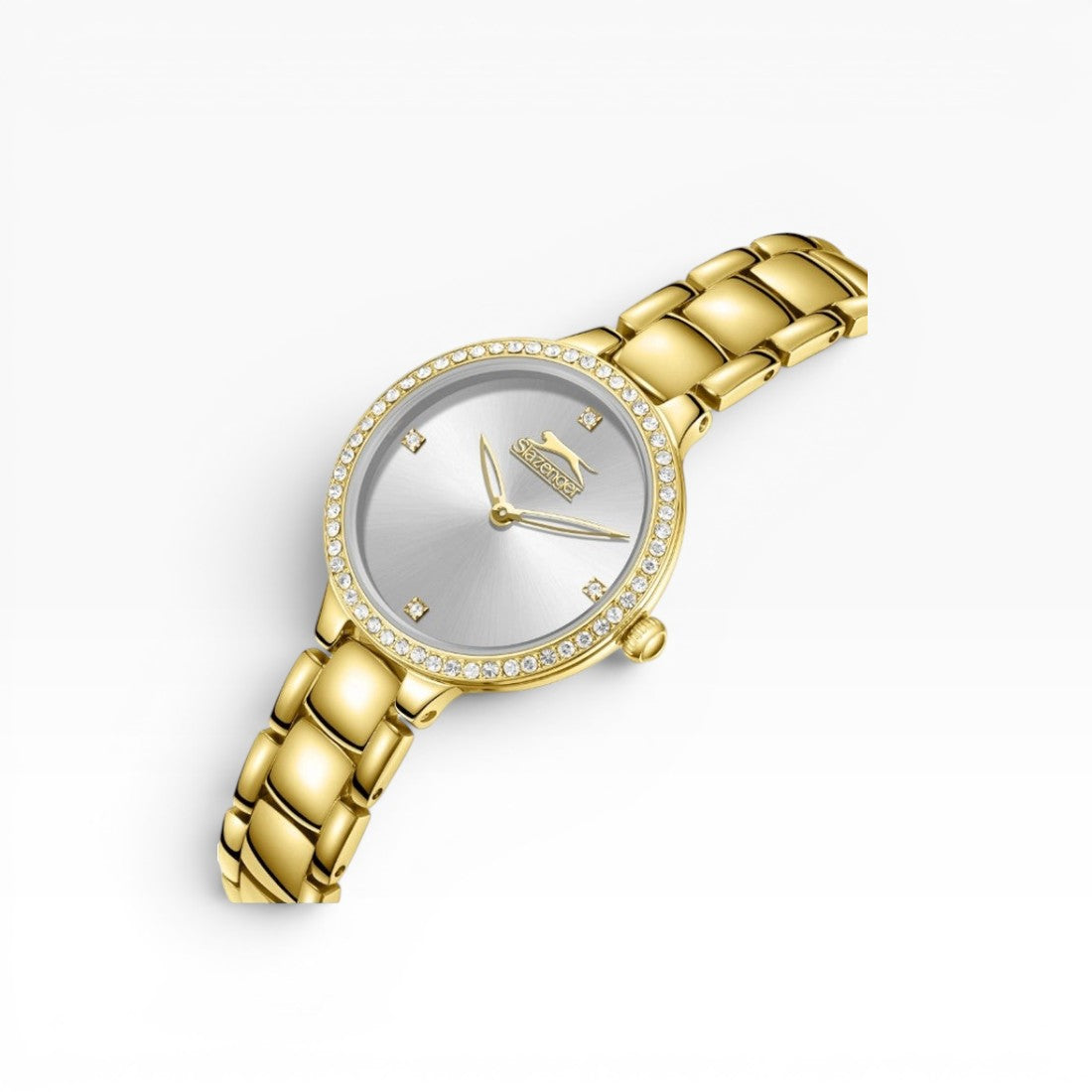 SLAZENGER Women's Analog Silver Dial Watch - Gold