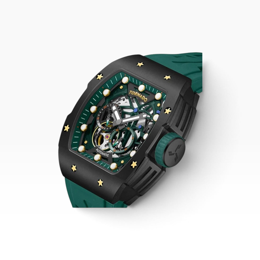 Tornado - Autonova Men's Automatic Black Dial Watch / Green Strap