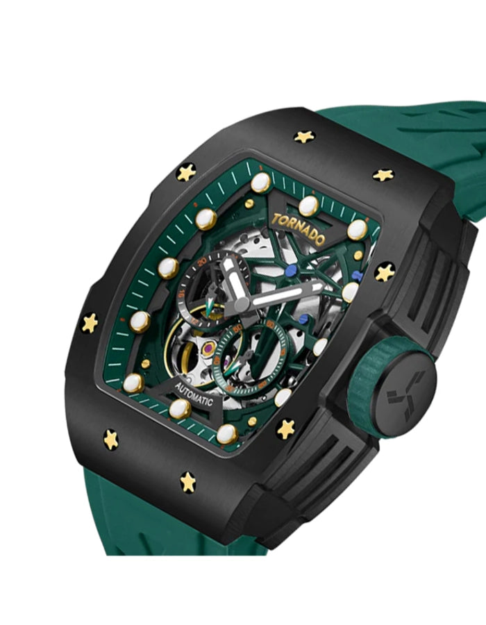 Tornado - Autonova Men's Automatic Black Dial Watch / Green Strap