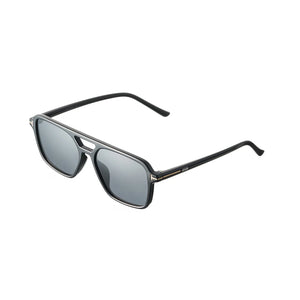 Sefsan BOBA sunglasses with black full-rim frame and smoke lenses, unisex modern style, lightweight and comfortable for daily wear side view