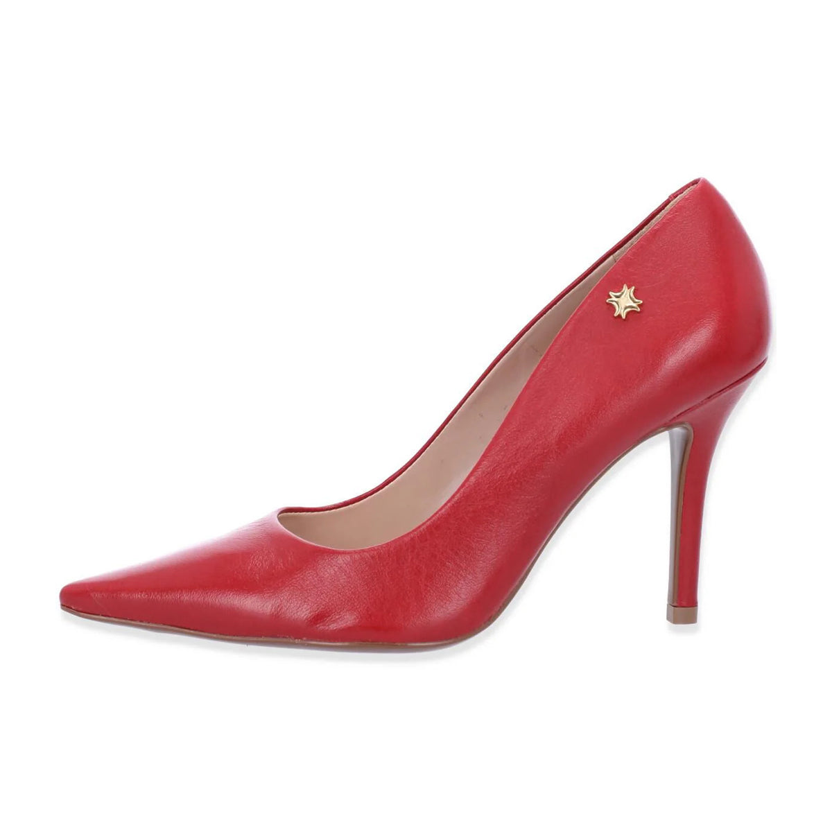 Luz Da Lua Sarra scarlet heels shoes with premium leather upper, sleek pointed-toe design, and elegant high heel style