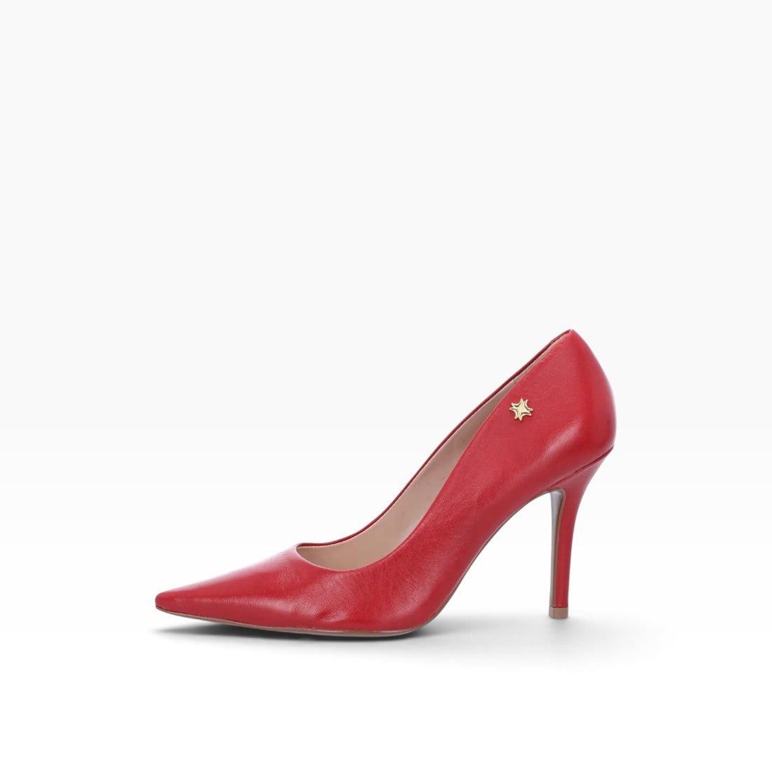 Luz Da Lua Sarra scarlet heels shoes with premium leather upper, sleek pointed-toe design, and elegant high heel style